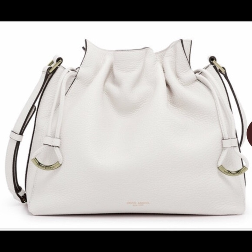 Henri Bendel Cinched Hobo Cream/white Leather
